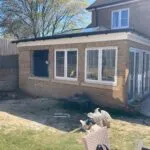 Rear elevation during